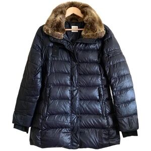 S13 NEW YORK Duck Down Feather Insulated Winter Black Puffer Parka Jacket Size M